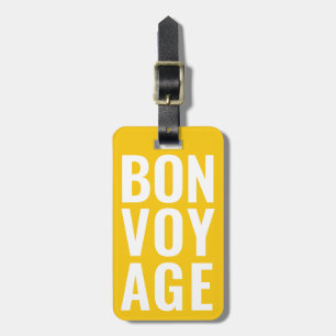 Modern Cute Funny Bold bon voyage Bright Gult Bagagebricka
