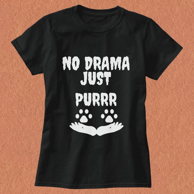 Modern Cute Funny Cat Pet Quote Personlig Black T Shirt (Skapare uppladdad)