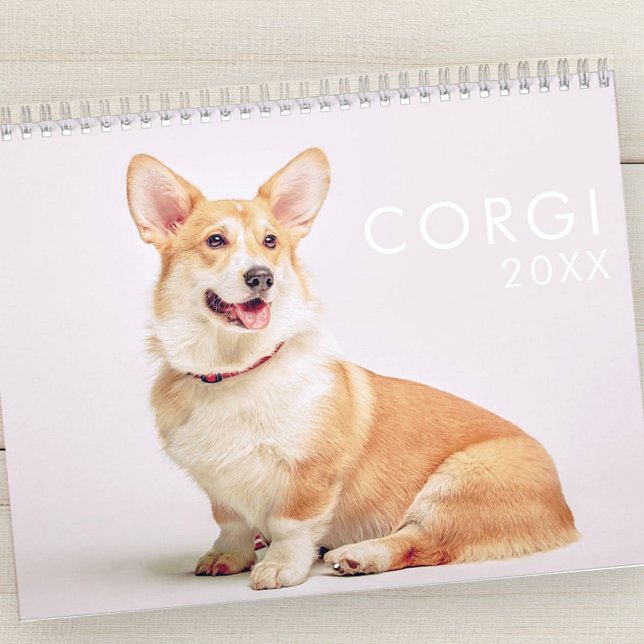 Modern Cute Funny Corgi Hundar Foton Kalender (Skapare uppladdad)