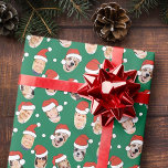 Modern Cute Funny Santa Hats Nine Family Photos Presentpapper<br><div class="desc">Den här enkla och moderna designen består av lekfull skripttypografi.</div>