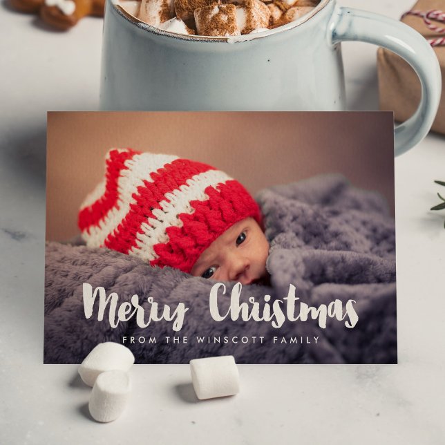 Modern Cute God jul-fotokort Julkort (Skapare uppladdad)