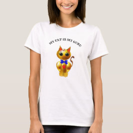 Modern Cute Golden Cat T Shirt
