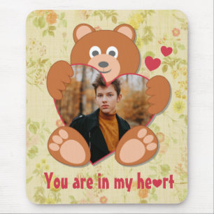 Modern Cute Gult Nalle Heart Photo Ram Musmatta