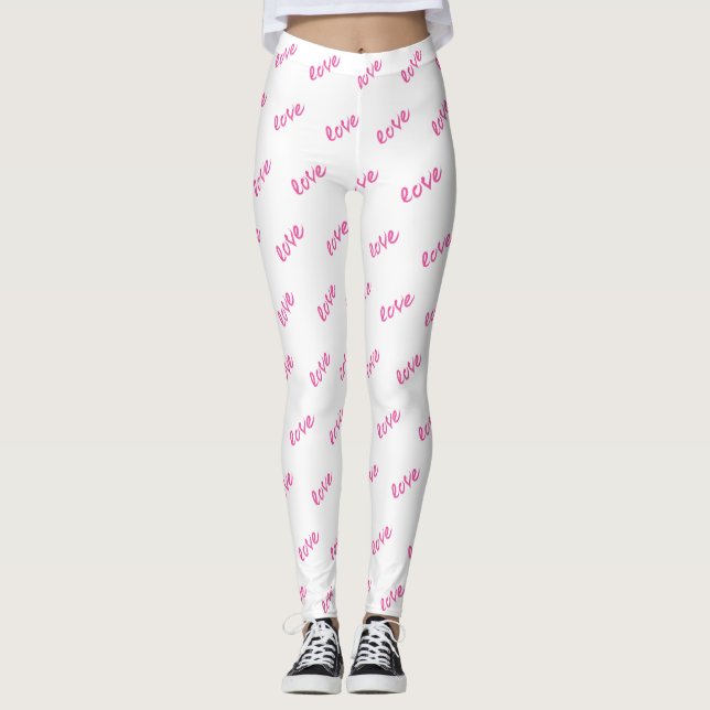 Modern Cute Kärlek Leggings (Framsida)