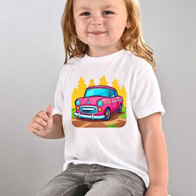 Modern cute Kids i bilutskrift T Shirt (Skapare uppladdad)