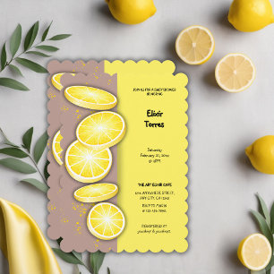 Modern Cute Lemon Slice Sprinkle Baby Shower Inbjudningar