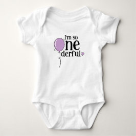 Modern Cute Lilac Ballon Onederful Birthday T Shirt