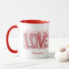 Modern Cute Love Typography Custom Name Mugg