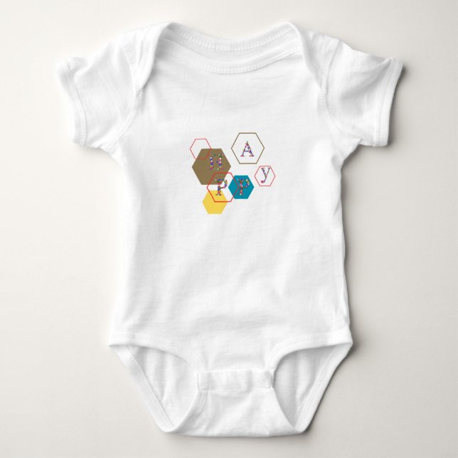 Modern Cute Lycklig Alphabets T Shirt (Framsida)