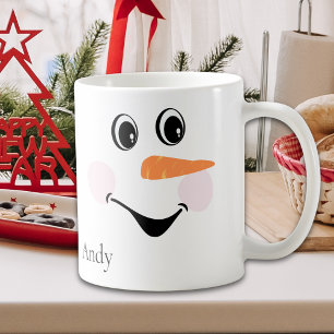 Modern Cute Lycklig Anpassningsbar Smildrande Snög Kaffemugg