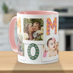 Modern Cute Mamma Mamma Kids Baby Photo Collage Mugg