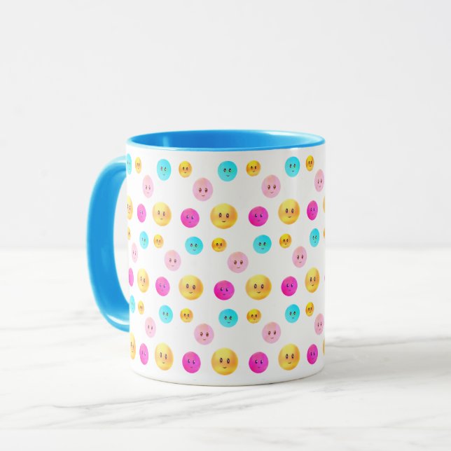 Modern Cute Multicolor Lycklig Mugg (Framsida vänster)