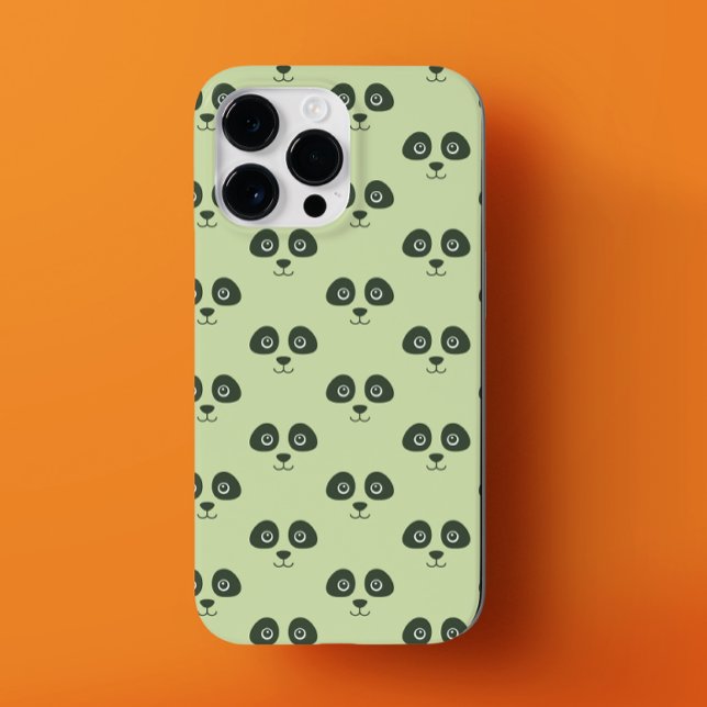 Modern Cute Panda Ansikte Ljust grönt (Modern cute baby panda iphone case)