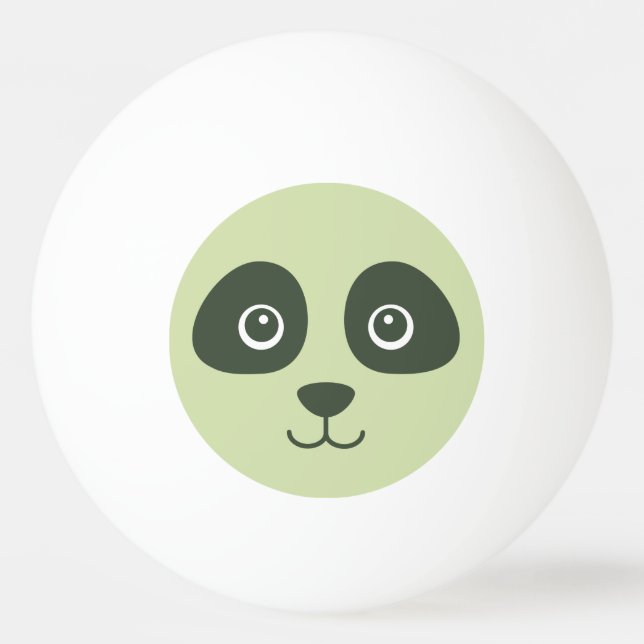 Modern Cute Panda Ansikte Ljust grönt Pingisboll (Framsidan)