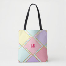 Modern Cute Pastel Geometric Guld Monogram målat