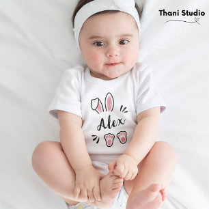 Modern Cute Pastel Rosa Rabbit Anpassade Namn T Shirt