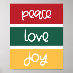 Modern Cute Peace-hälsningar i Kärlek Joy Julhälsn Poster