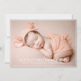 Modern Cute Peach Välkomsthälsning Hej Baby Fotofö Meddelande
