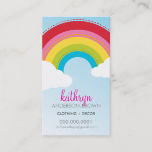 MODERN CUTE RAINBOW-LOGOTYP, färgstark, fet himlar Visitkort