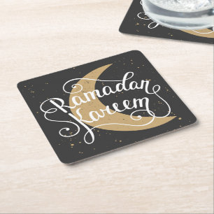 Modern Cute Ramadan Kareem Business Underlägg Papper Kvadrat