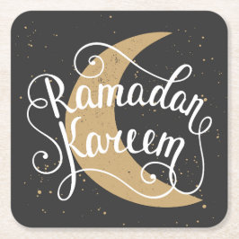 Modern Cute Ramadan Kareem Business Underlägg Papper Kvadrat