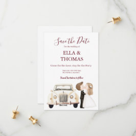 Modern Cute Rich Burgundy Text  Spara Datumet