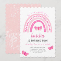 Modern Cute Rosa Boho Rainbow Birthday