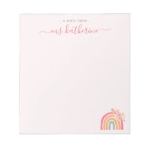 Modern Cute rosa boho-regnbåge med blommigtar