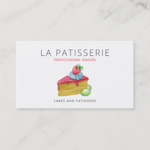 Modern Cute Rosa Cheesecake Bakery Pastry Chef Bus Visitkort