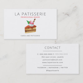 Modern Cute Rosa Cheesecake Bakery Pastry Chef Visitkort