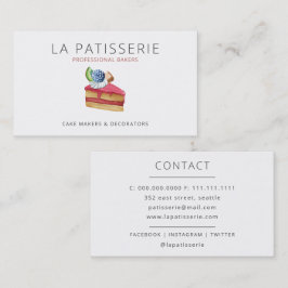 Modern Cute Rosa Cheesecake Bakery Pastry Chef Visitkort