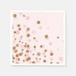 Modern Cute Rosa Guld Glitter Födelsedagsfest Pappersservett