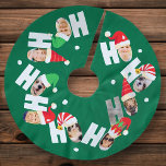 Modern Cute Santa Hats Nine Family Photos Julgransmatta Borstad Polyester<br><div class="desc">Den här enkla och moderna designen består av lekfull skripttypografi.</div>