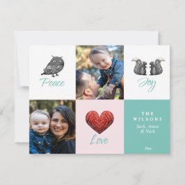 Modern Cute Scandinavian PhoPriol-jul Julkort