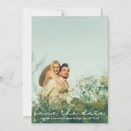 Modern Cute Script Photo Save Date Card Magnet