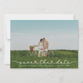 Modern Cute Script Photo Save Date Card Magnet
