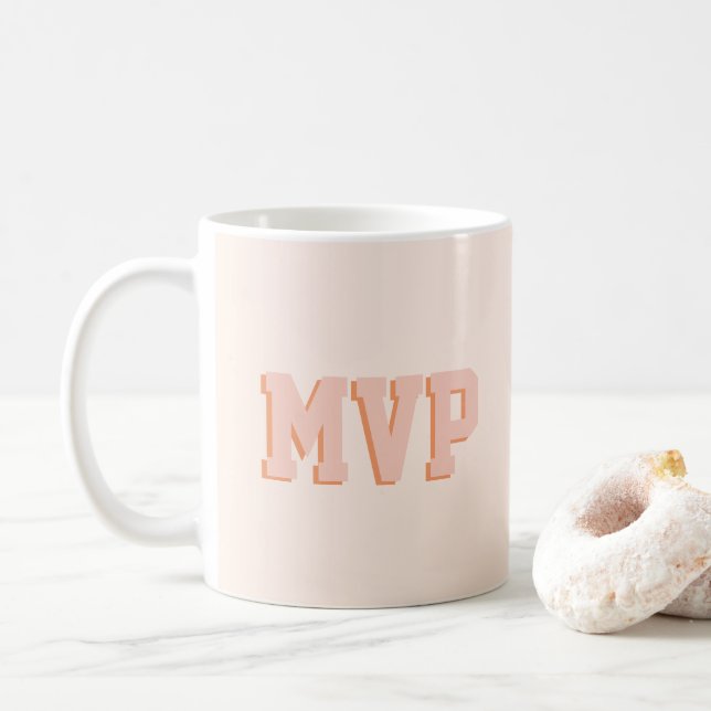 Modern Cute Shadow Print Monogram Initialer Anpass Kaffemugg (Med munk)