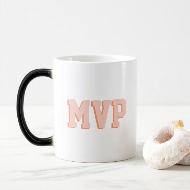 Modern Cute Shadow Print Monogram Initialer Anpass Magisk Mugg (Med munk)