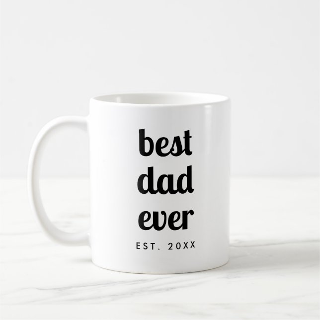 Modern Cute Simple Template Best Pappa någonsin-sk Kaffemugg (Vänster)