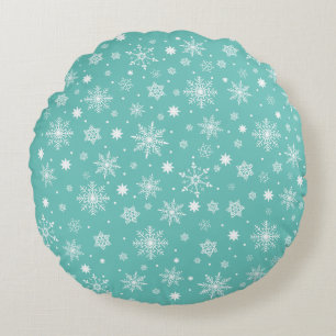 Modern Cute snöflingor mönster Rund Kudde