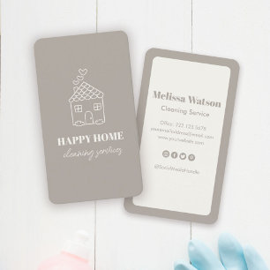 Modern Cute Snyggt House Städning Service Maid Visitkort