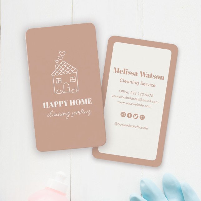 Modern Cute Snyggt House Städning Service Maid Visitkort (Cute cleaning or maid service business cards!)
