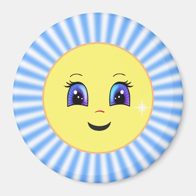 Modern Cute Sol Ansikte Magnet (Framsidan)