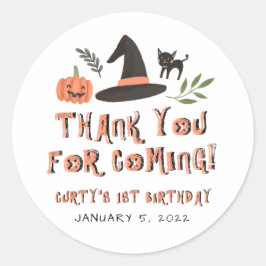 Modern Cute Spooktacular First Birthday Halloween Runt Klistermärke