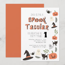 Modern Cute Spooktacular Halloween Birthday Inbjudningar