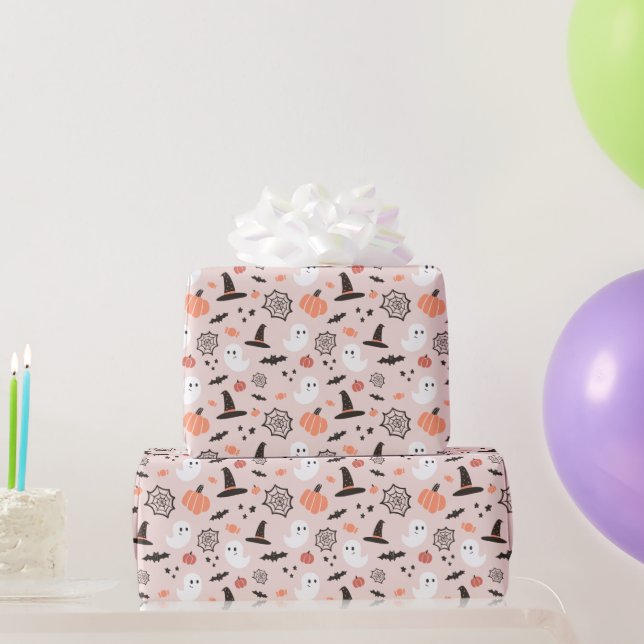 Modern Cute Spooky Halloween Birthday Presentpapper (Festgåvor)