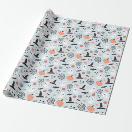 Modern Cute Spooky Halloween Blue Boy Birthday Presentpapper