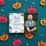 Modern Cute Spooky One Halloween Boy 1st Birthday Tack Kort<br><div class="desc">Modern Cute Spooky One Halloween Boy First Birthday Tack för ditt kort. (Foto av Ryan Gagnon på Unsplash. Byt ut den mot din egen.)</div>