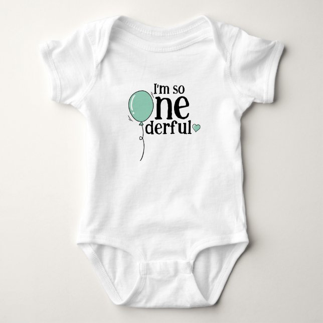 Modern Cute Turcos Ballon Onederful Birthday T Shirt (Framsida)