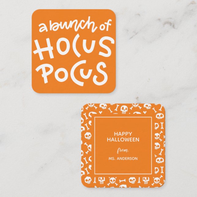 Modern Cute Typography Hocus Pocus Halloween Tilläggskort (Fram/baksida)